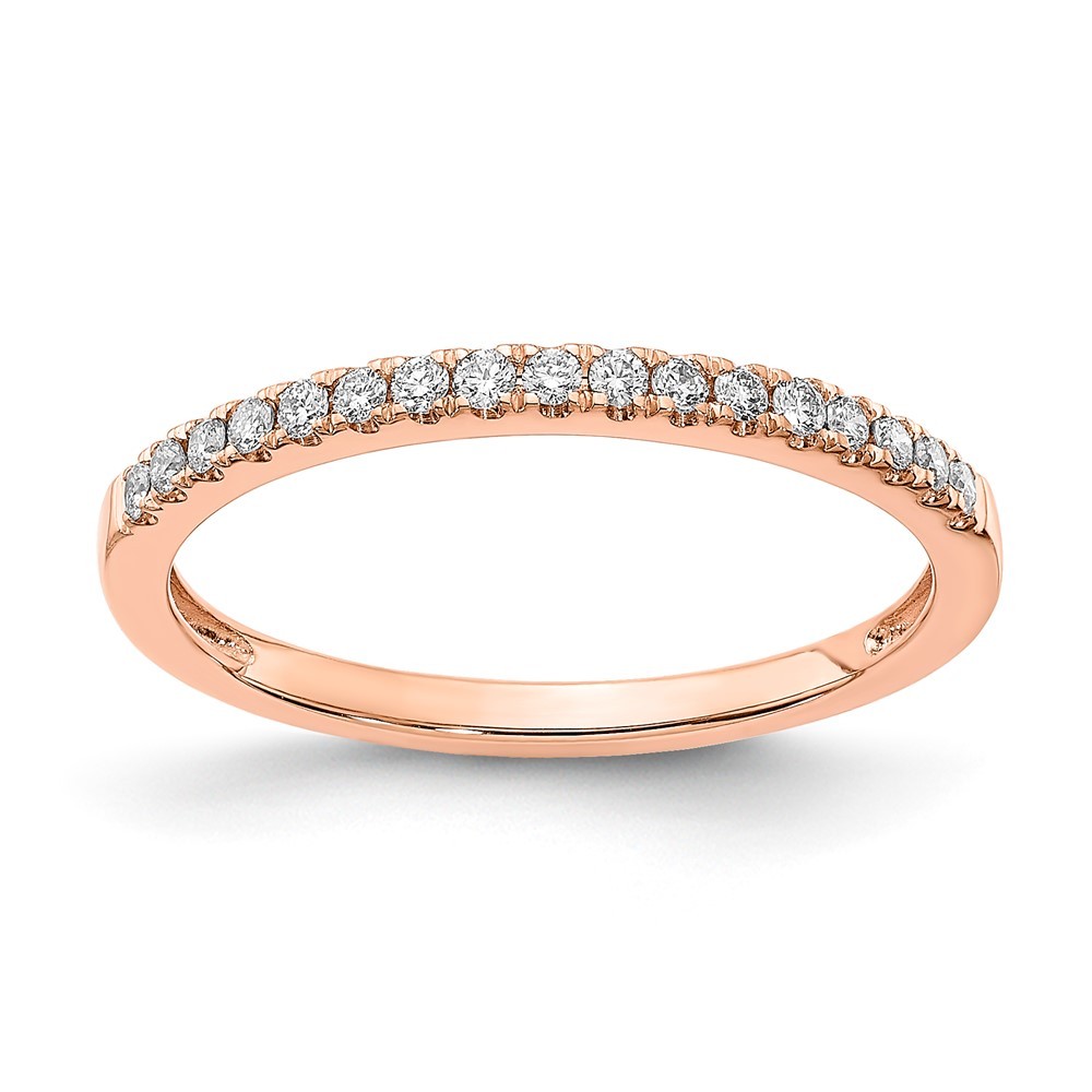 14k Rose Gold Diamond Wedding Band Ring Size 7 Gift for Women