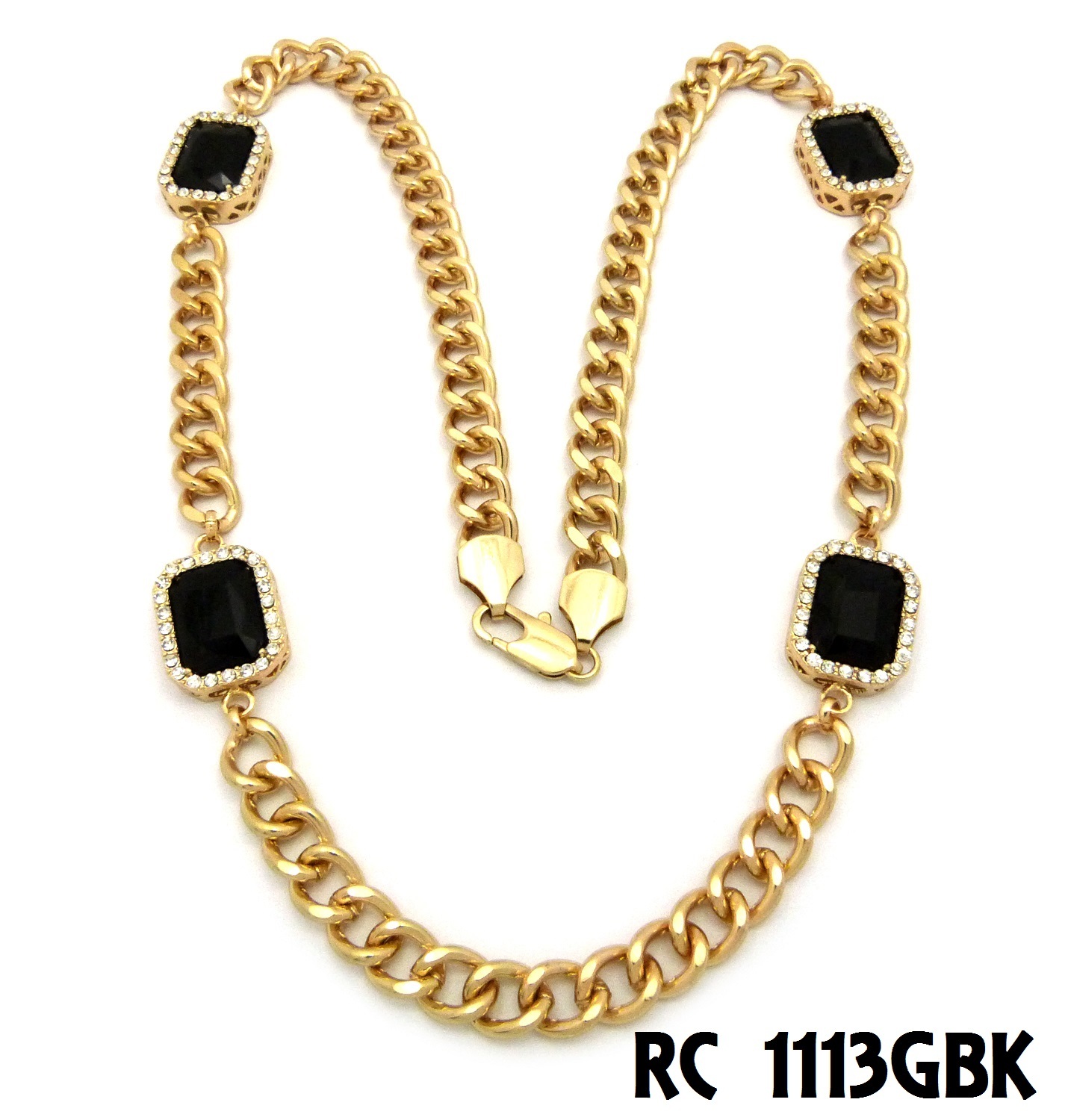 Hip Hop Red, Black Pieces 10mm 27″,30″ Link Chain Necklace