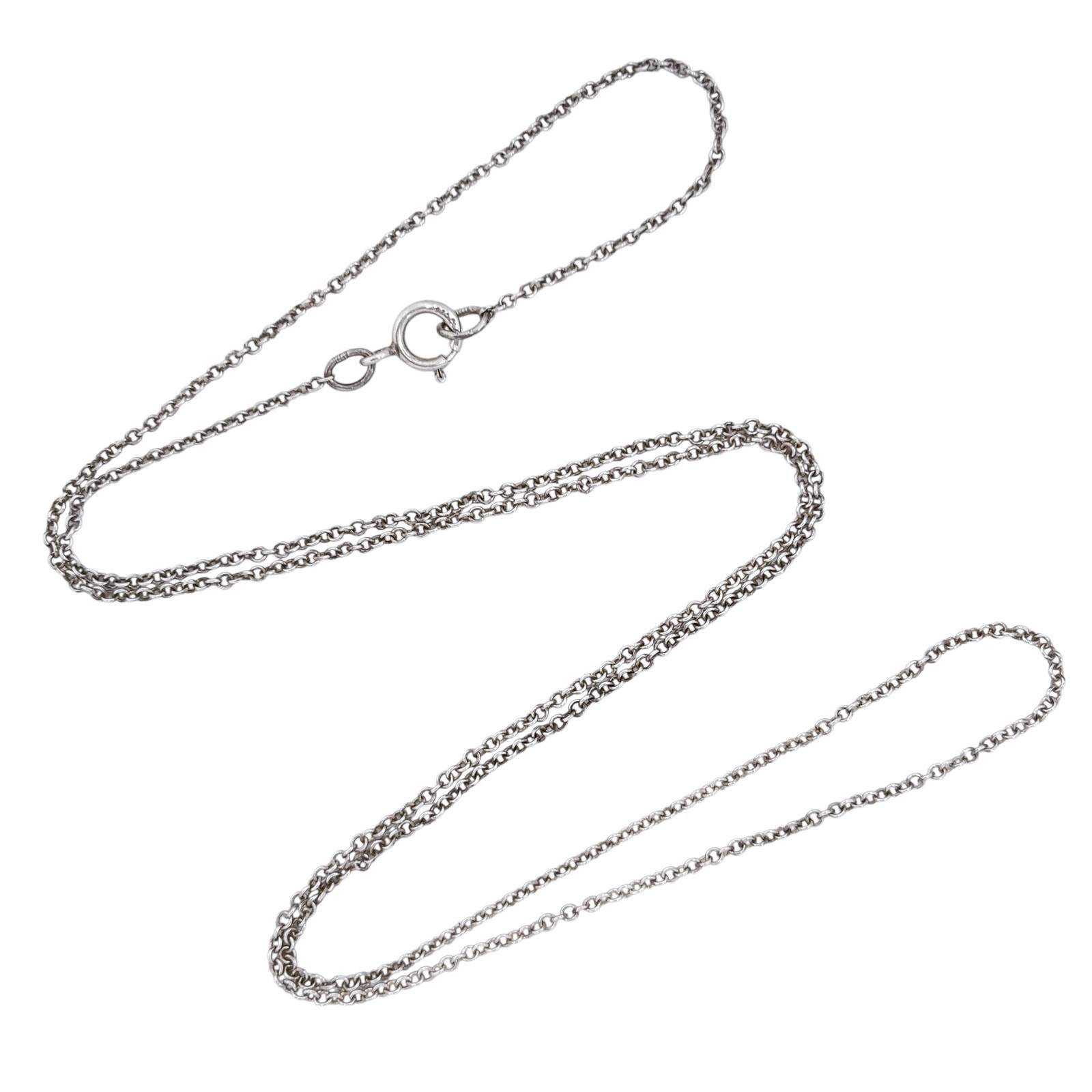 Vintage Sterling Silver 925 1.0mm Rolo Link Chain Necklace 18″