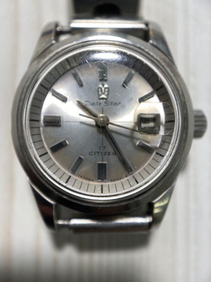 786. CITIZEN Date Star 17 Jewels Manual Winding Working Condition