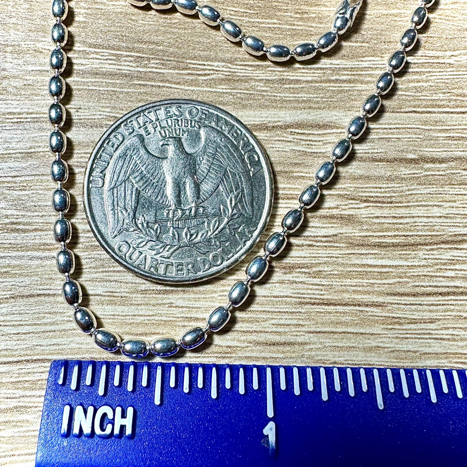 925 Sterling Silver 2.5MM Oval Bead Chain Necklace (16–36 inch, Italian made)