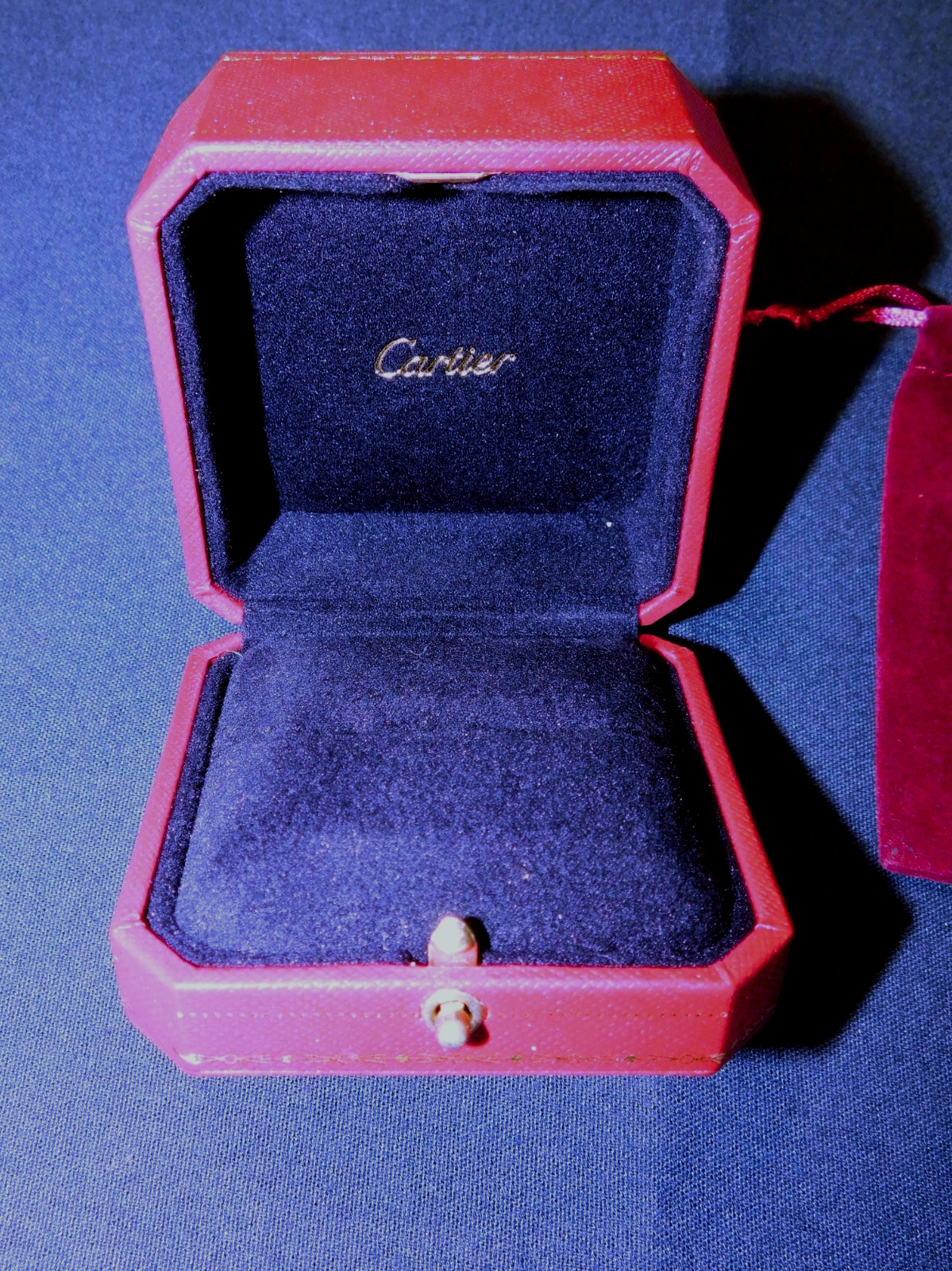 Genuine Cartier Love Ring Box W/ Velvet Drawstring Bag No Outer Box +FREE SHIP!