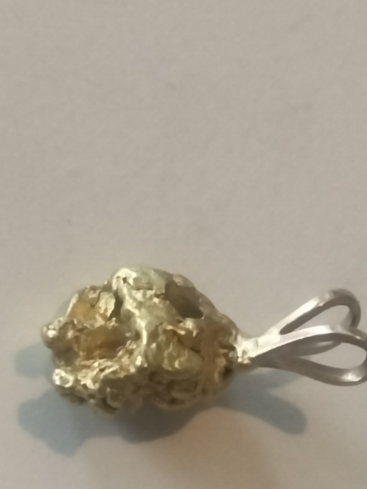 14KT Gold Rope 18″ Necklace With MT Nugget And Diamond Pendant 5.1 Grams 3 DAY