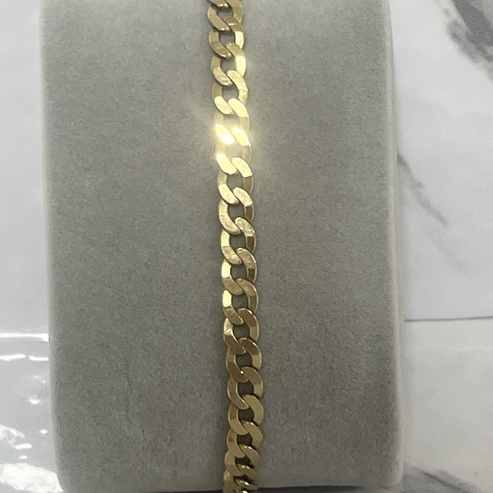 14k Yellow Gold Flat Cuban Link Bracelet