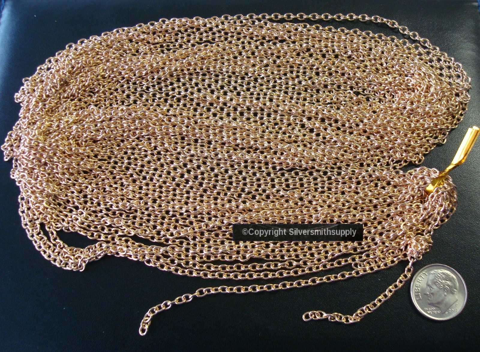 32′ LIGHT rose gold plated 3.5x3mm (1/8″x1/8″) CABLE LINK 10m 11 links/in PCH005