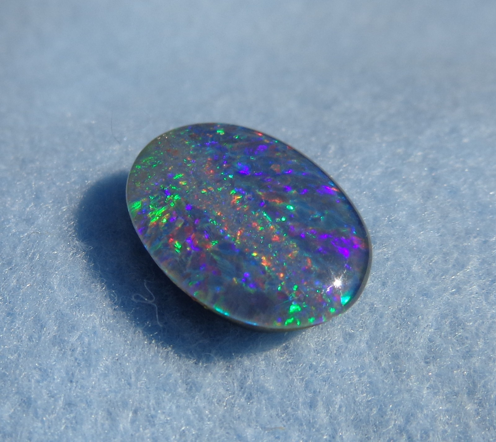 Spencer Idaho Opal Triplet 15X20 mm with Ultraviolet Blue & Teal Green Fire