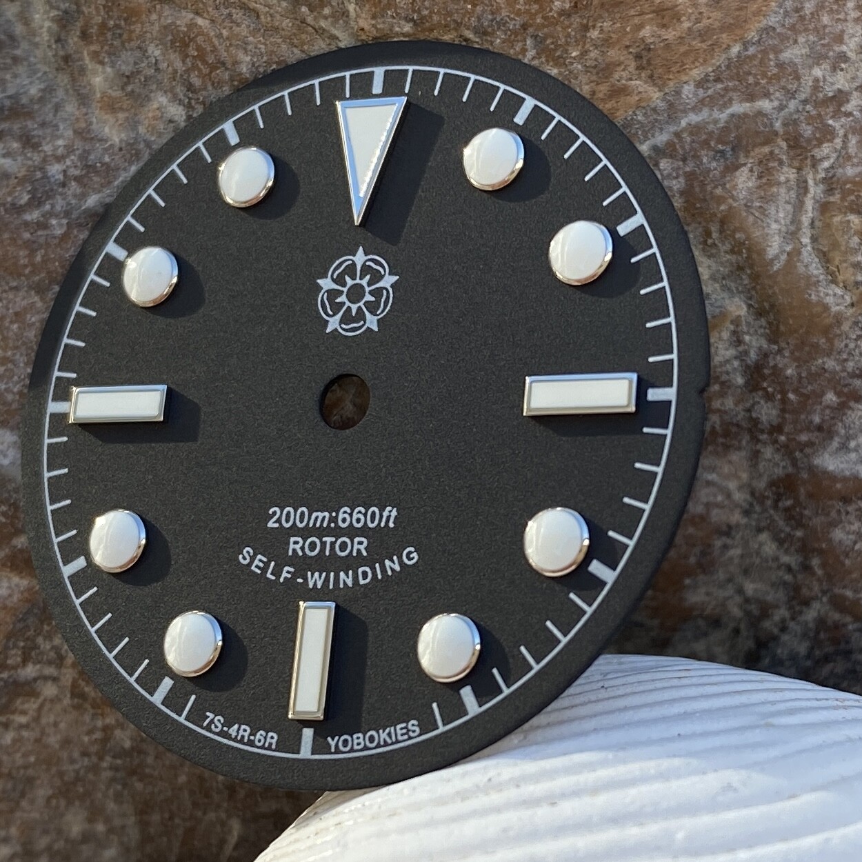 Yobokies [Black Bay Dial] Black with Silver for Seiko SKX SNZH NH35 ~ US Seller