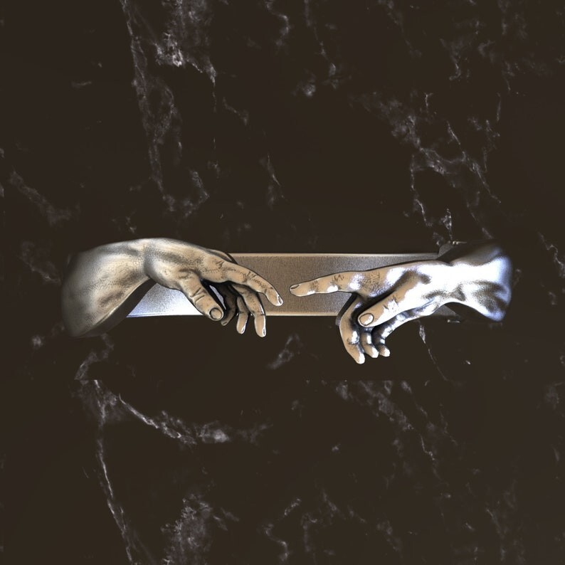 Hand Of God Adam Ring – 925 Sterling Silver – Genesis Creation – Adjustable