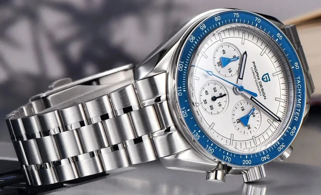 Pagani Design 1701 42mm Moon Chronograph Lumin AR Sapphire Blue Bezel Seiko VH63