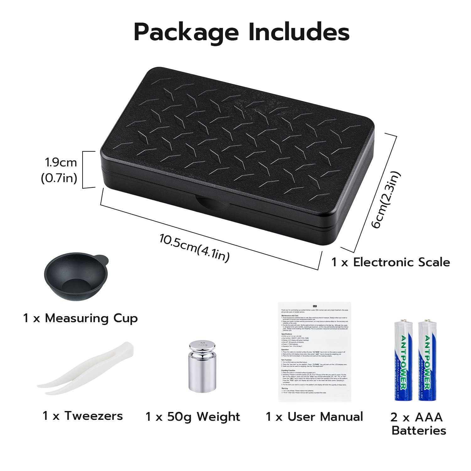 Mini Milligram Scale, 50G/0.001G Portable Jewelry Scale, Digital High Precision