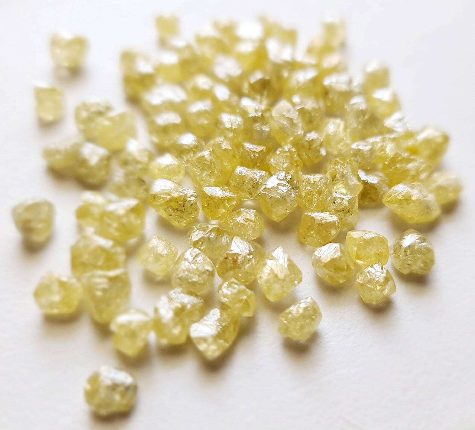 4-6mm Yellow Raw Diamond Crystal Loose Diamond Crystal For Jewelry (1Pc To 5Pc)
