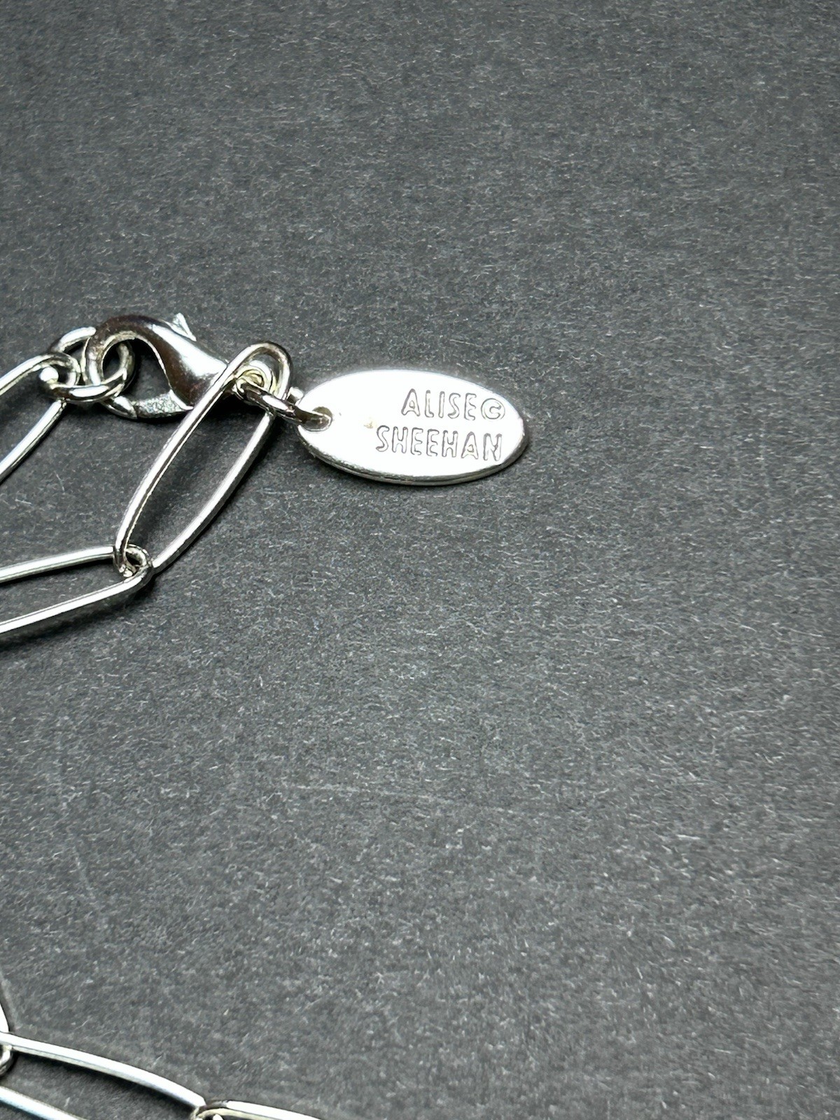 Alise Sheehan Signed Silver-look Paperclip Chain Necklace Bird Nest Pendant