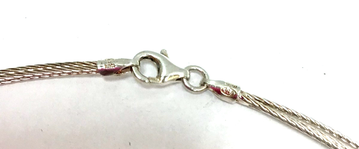 (MA3) Milor Italy 925 Sterling Silver 8.8 Grams Three-Strand Cable Necklace 16″