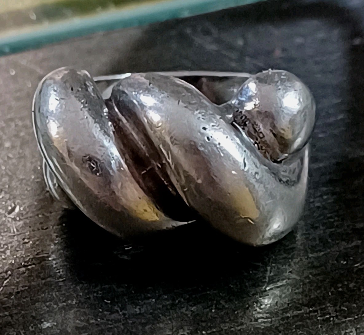 Sterling Silver MCM Modernist Puffy Wave Ring Size 6.75 Retro Heavy 10.7 Grms