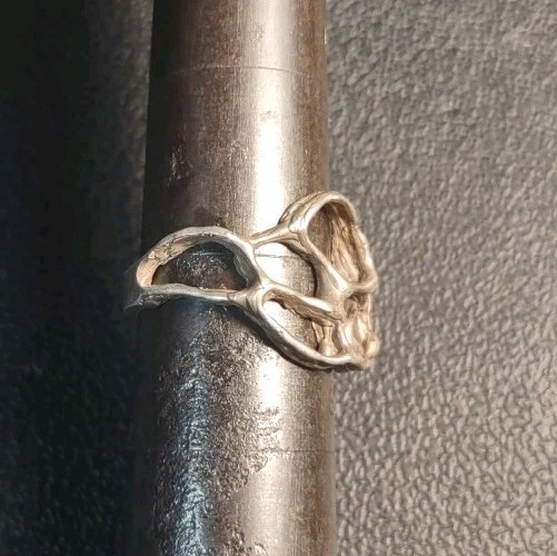 3.2 Grams Sz 5.25 Abstract Gothic Punk Sterling Silver 925 Ring
