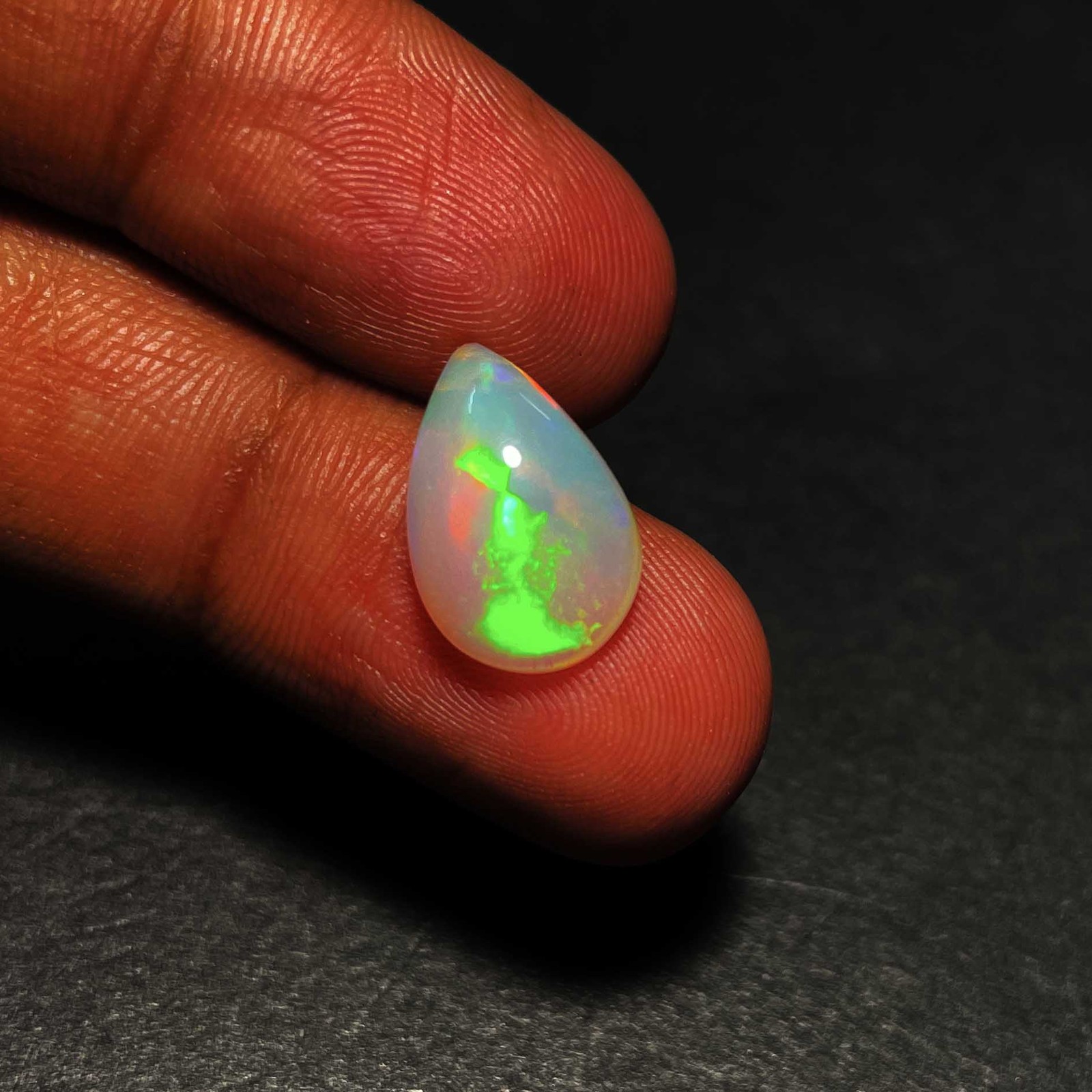 Natural AAA Ethiopian Opal Pear Cabochon Multi Fire Gemstone 9.5×15 MM 3 CT