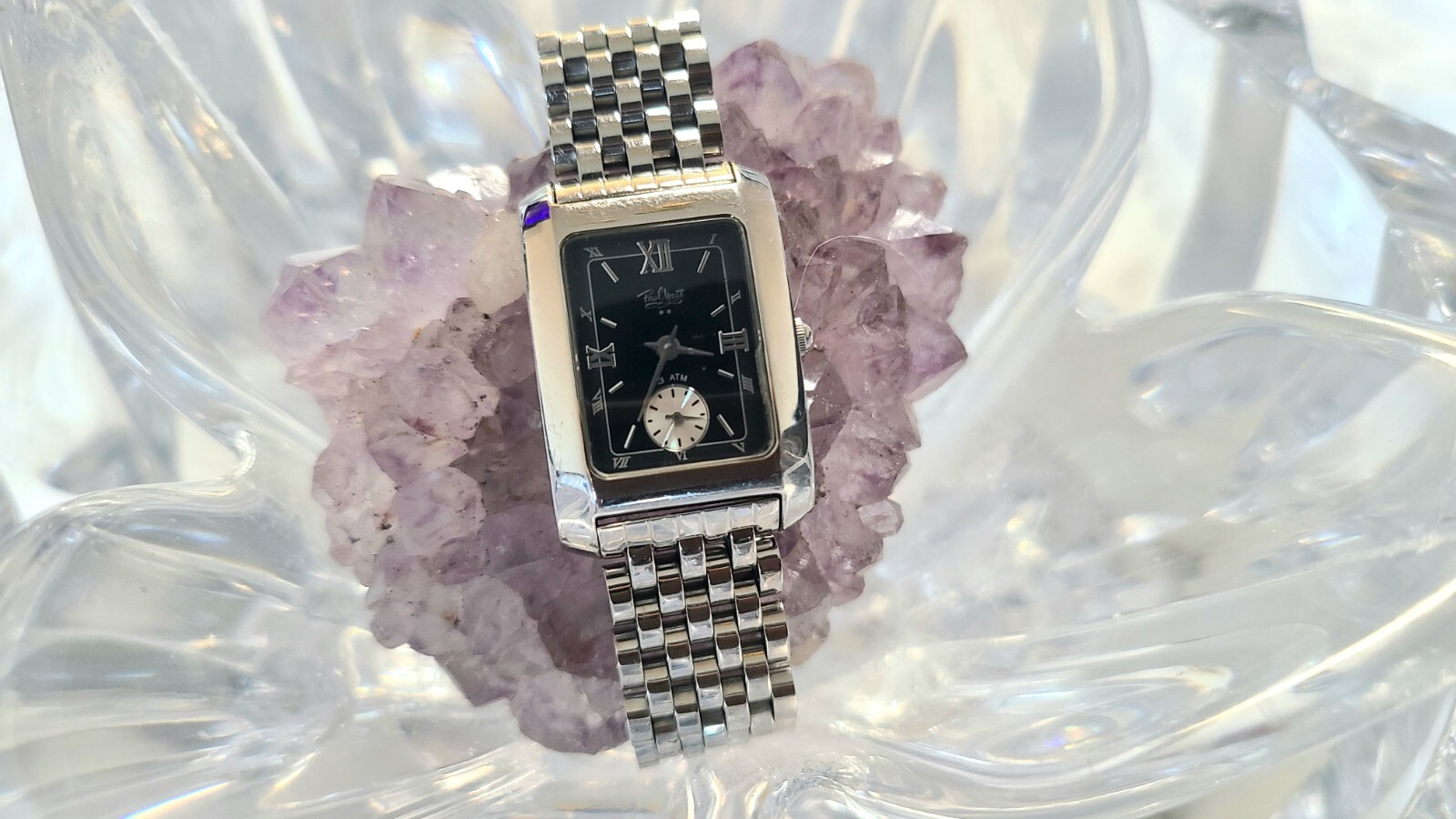 Paul Maret Black Dial Sub Dial 3Atm Silver-Tone Ladies wristwatch