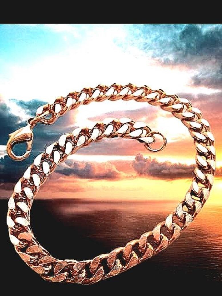 Solid Copper 1/4 of an inch wide Men’s 8 Inch Link Bracelet CB651G.