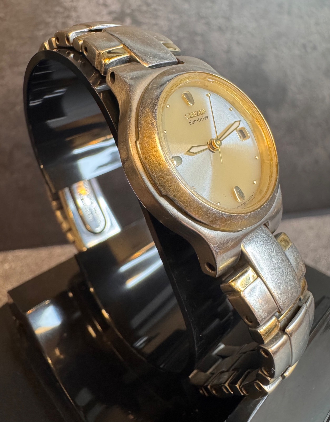 Citizen Eco-Drive Watch VTG E011-K16784 Two-Tone Stainless Steel Bracelet Unisex