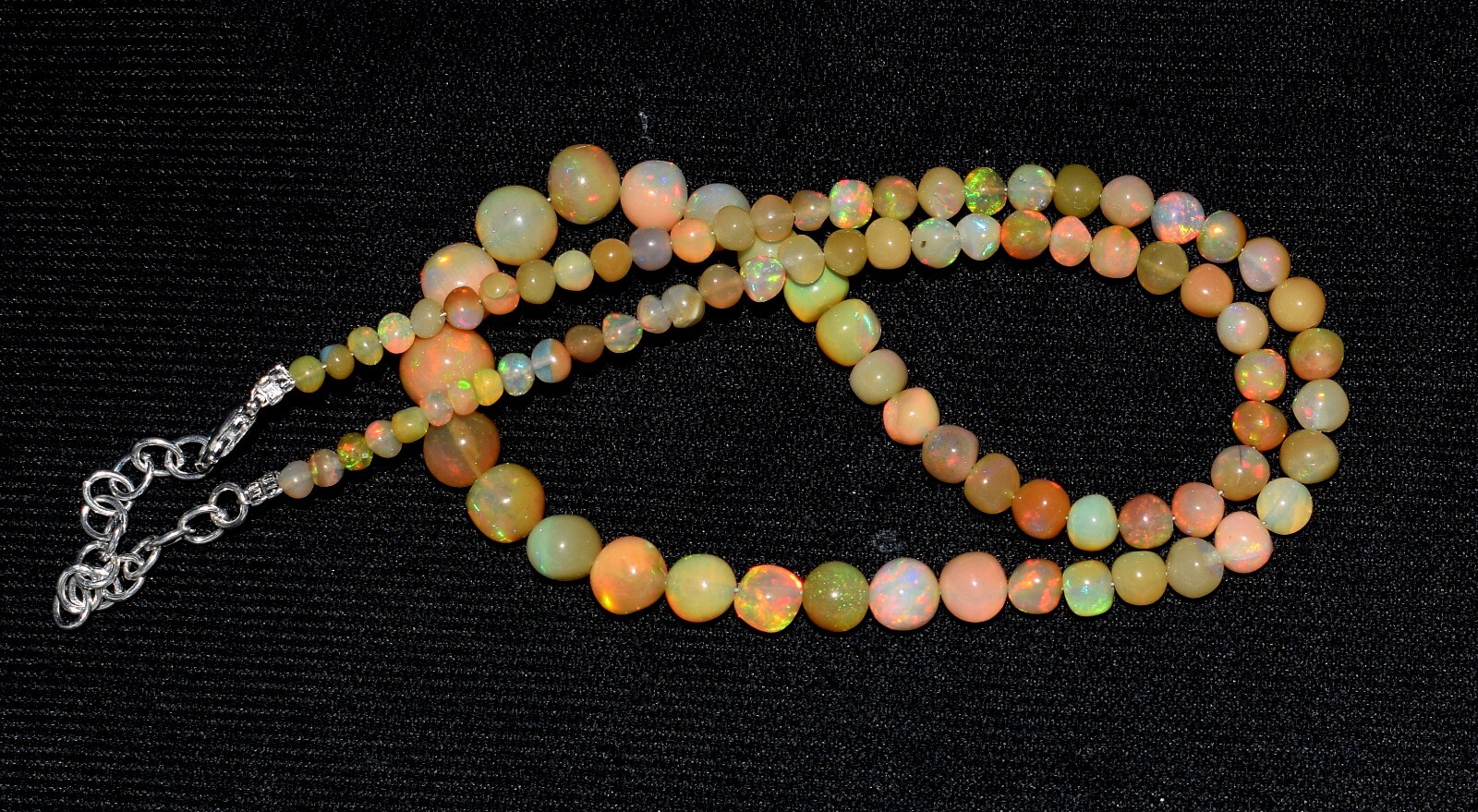 16″Natural Ethiopian Opal Wello Fire Opal Gemstone Beads Necklace Jewelry F3888