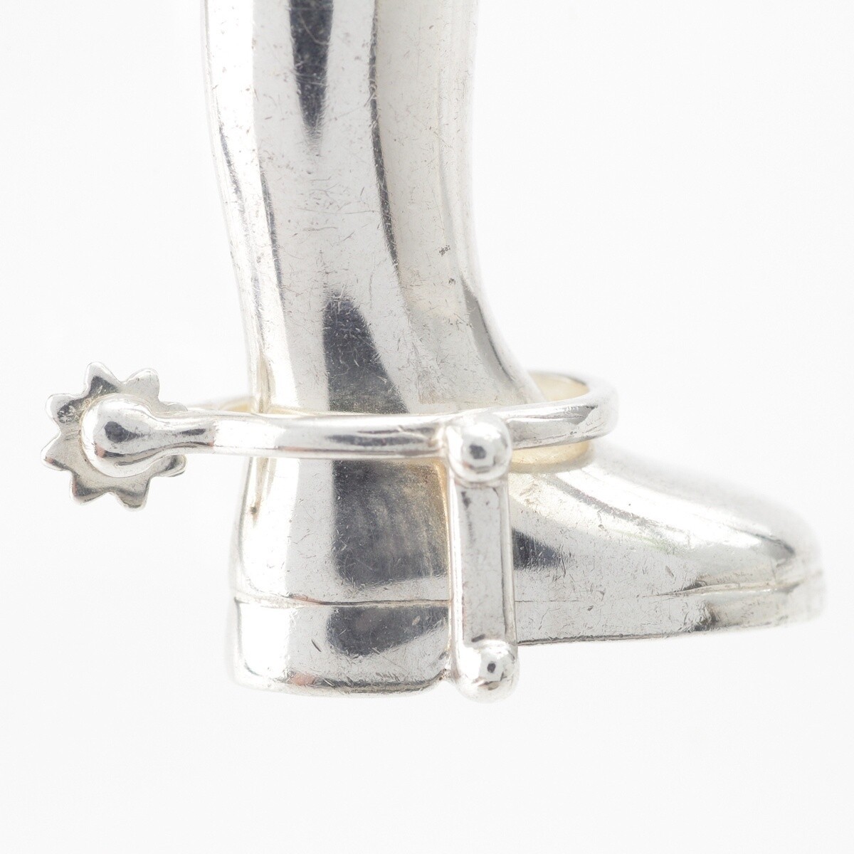 Gucci Sterling Silver Boot Charm Link Necklace GG Monogram 50.5 cm Authentic