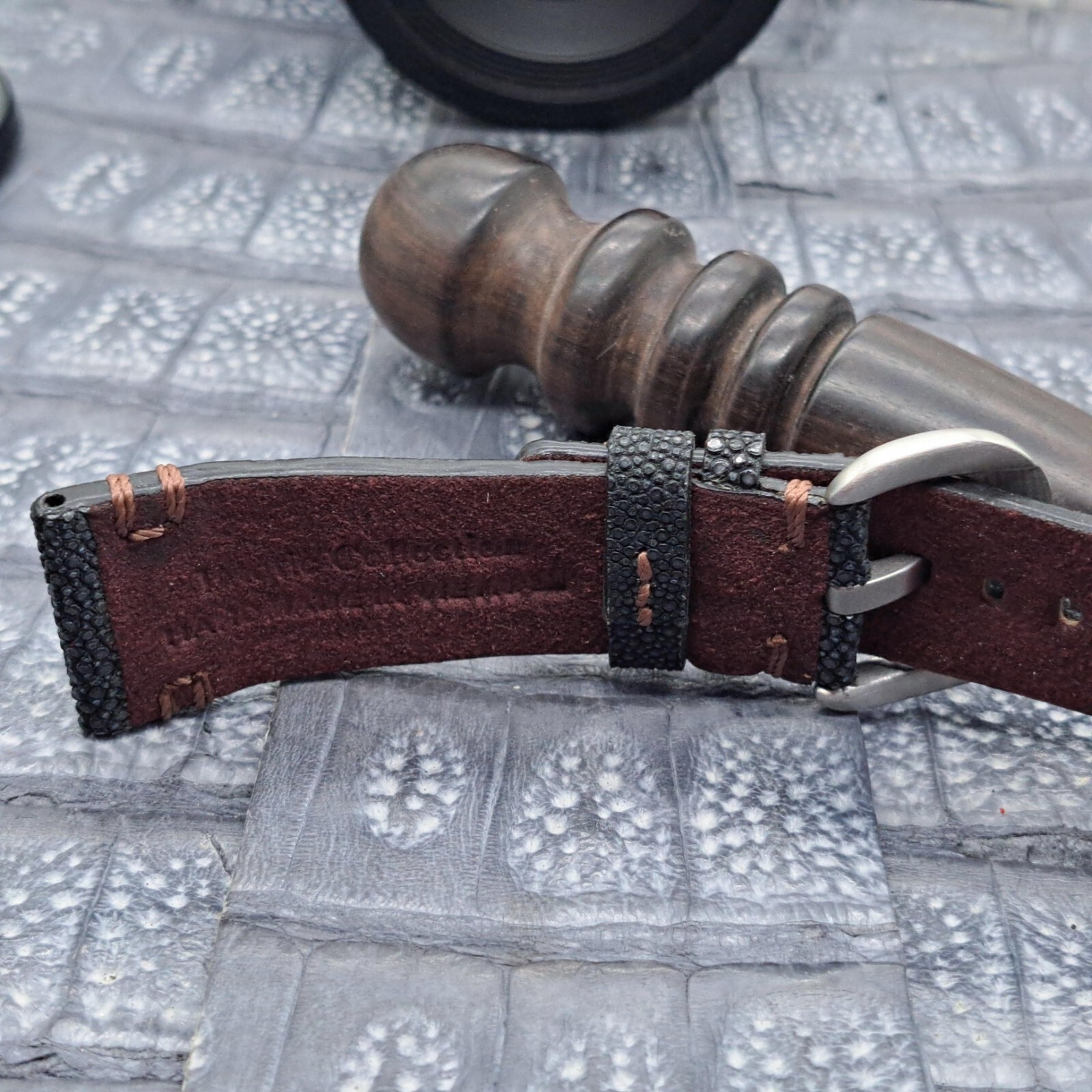 28mm/24mm Stingray Leather Watch Band Bespoke Exotic Leather Minimalist Design