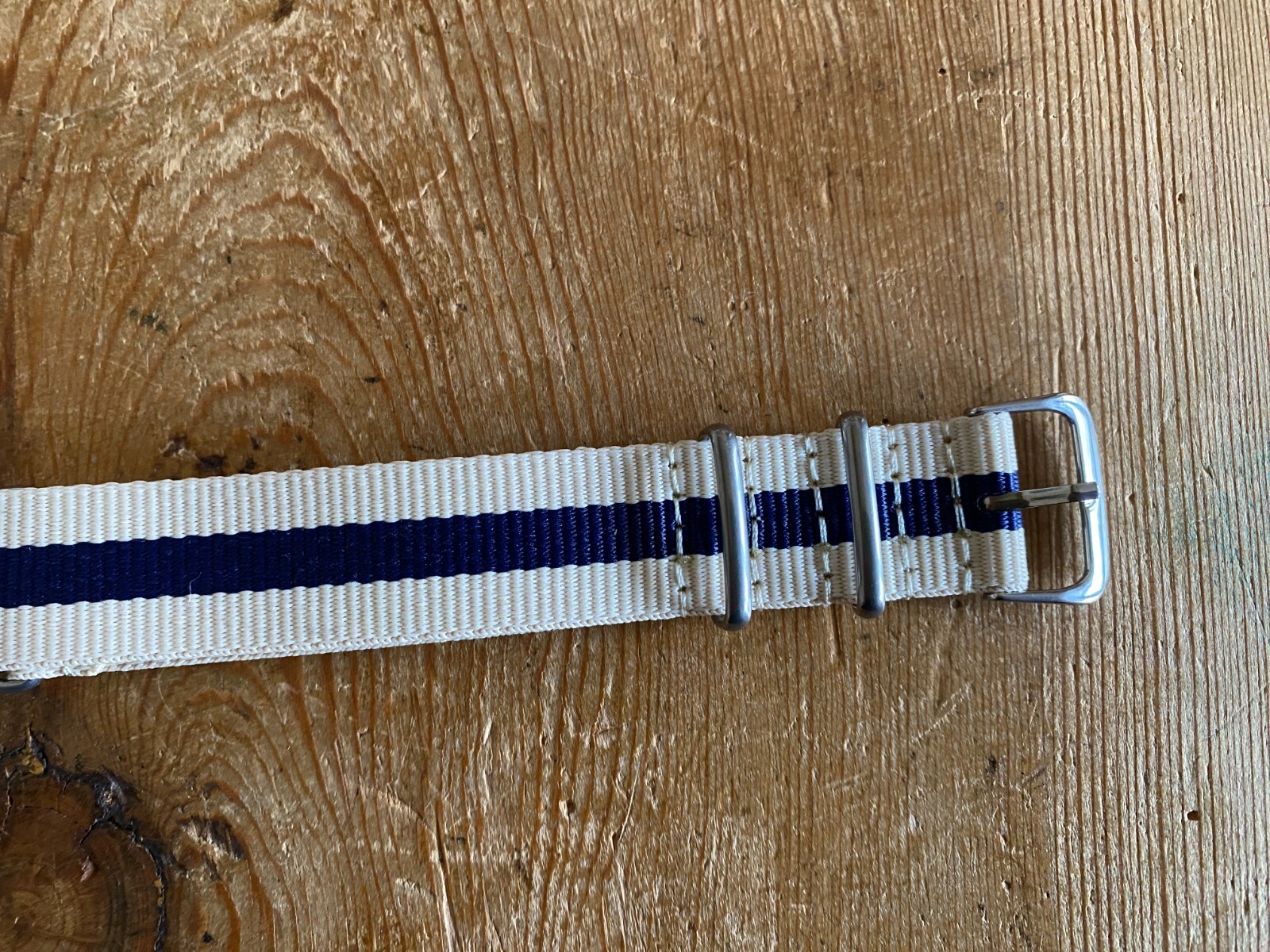 Nato Watch Strap 20 mm Width 25.5 cm Length Navy & Natural