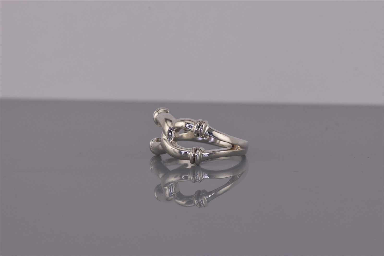 Sterling Silver 10mm Collared Looped Love Knot Solid Band Ring 925 Sz: 5