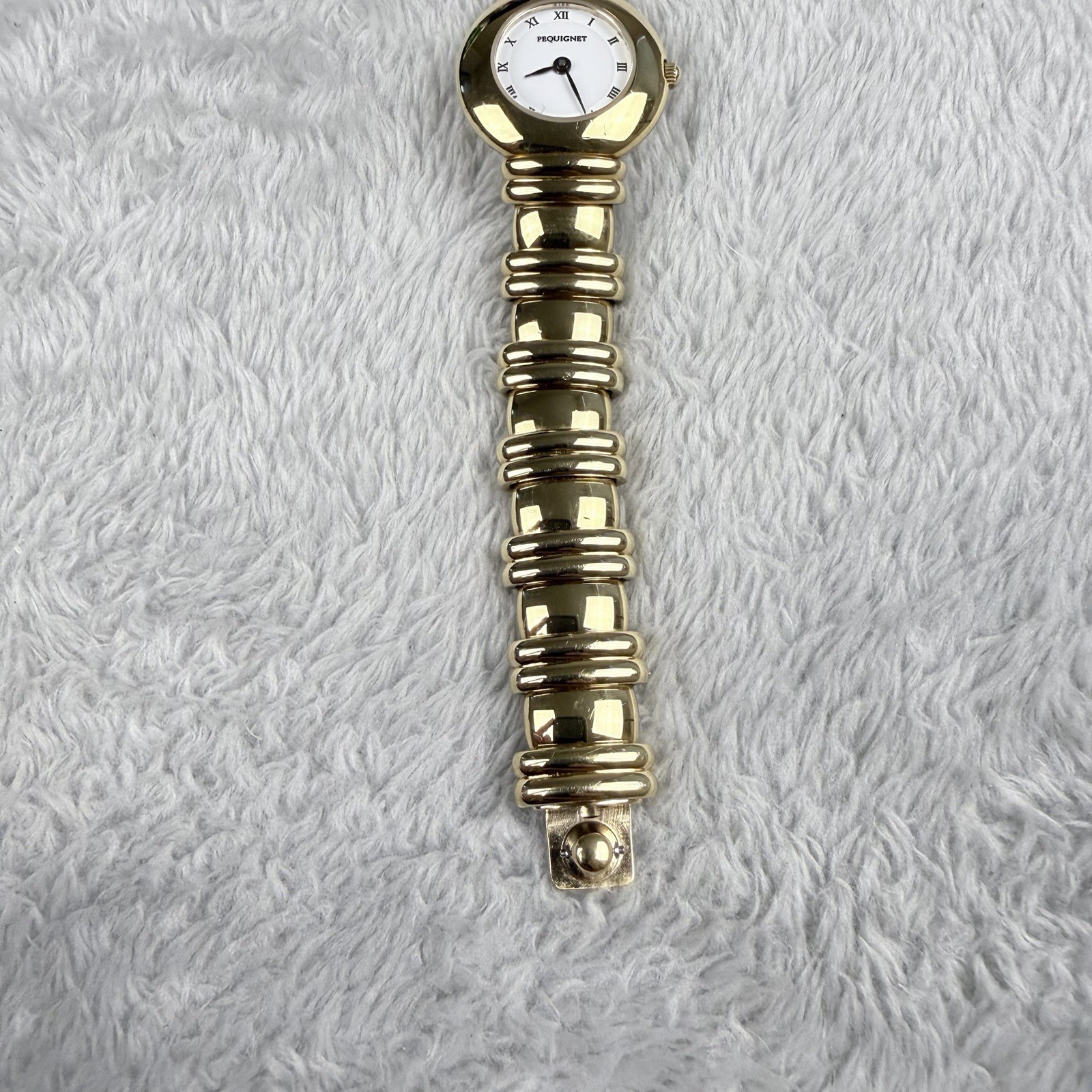 Pequignet Emile Moorea Watch Swiss 18k Gold Rolled Women’s Quartz NEW BATTERY