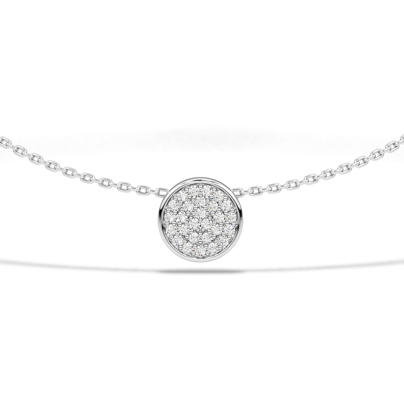 IGI Round Cut Natural or Lab Grown Diamond Cluster Necklace in 10K 14K 18K Gold