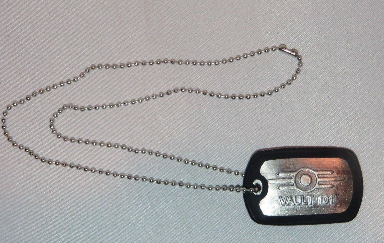 Fallout Video Game Stainless Steel 2 Sided Dog Tag On 22″ Ball Chain!!!