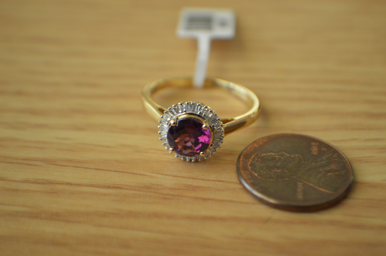 1.63ct Premium Ember Garnet / Diamond Ring 10K Yellow Gold Size 8 AGI Certified
