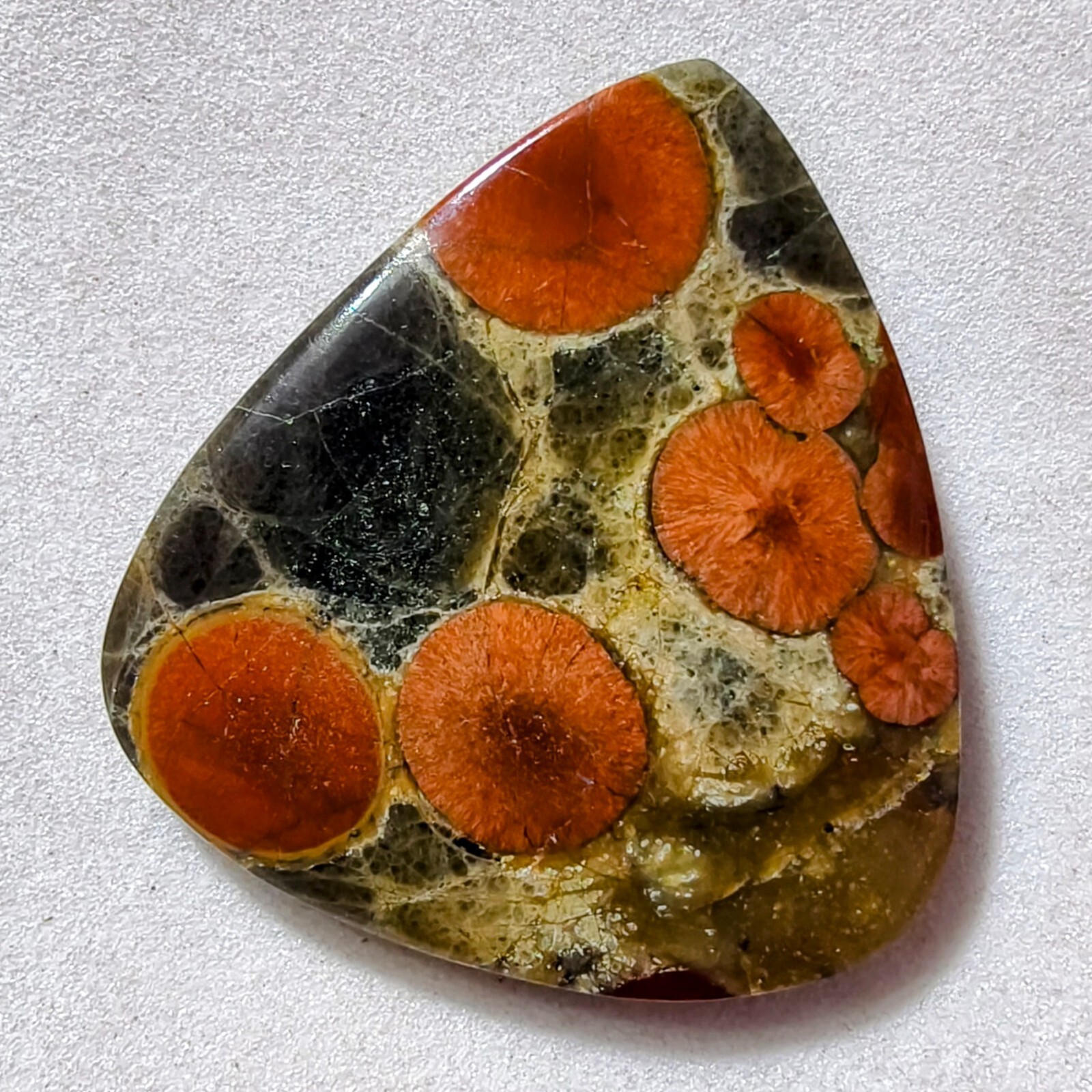 28 Cts Natural Amapa Flower Obsidian Cabochon Gemstone 33.2×30.6×4.3 MM