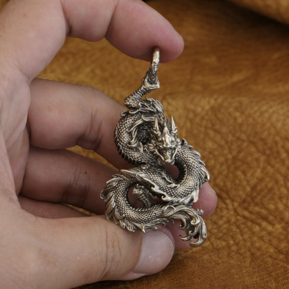Cupronickel Chinese Dragon Pendant Biker Punk Animal Jewelry CP217D GC