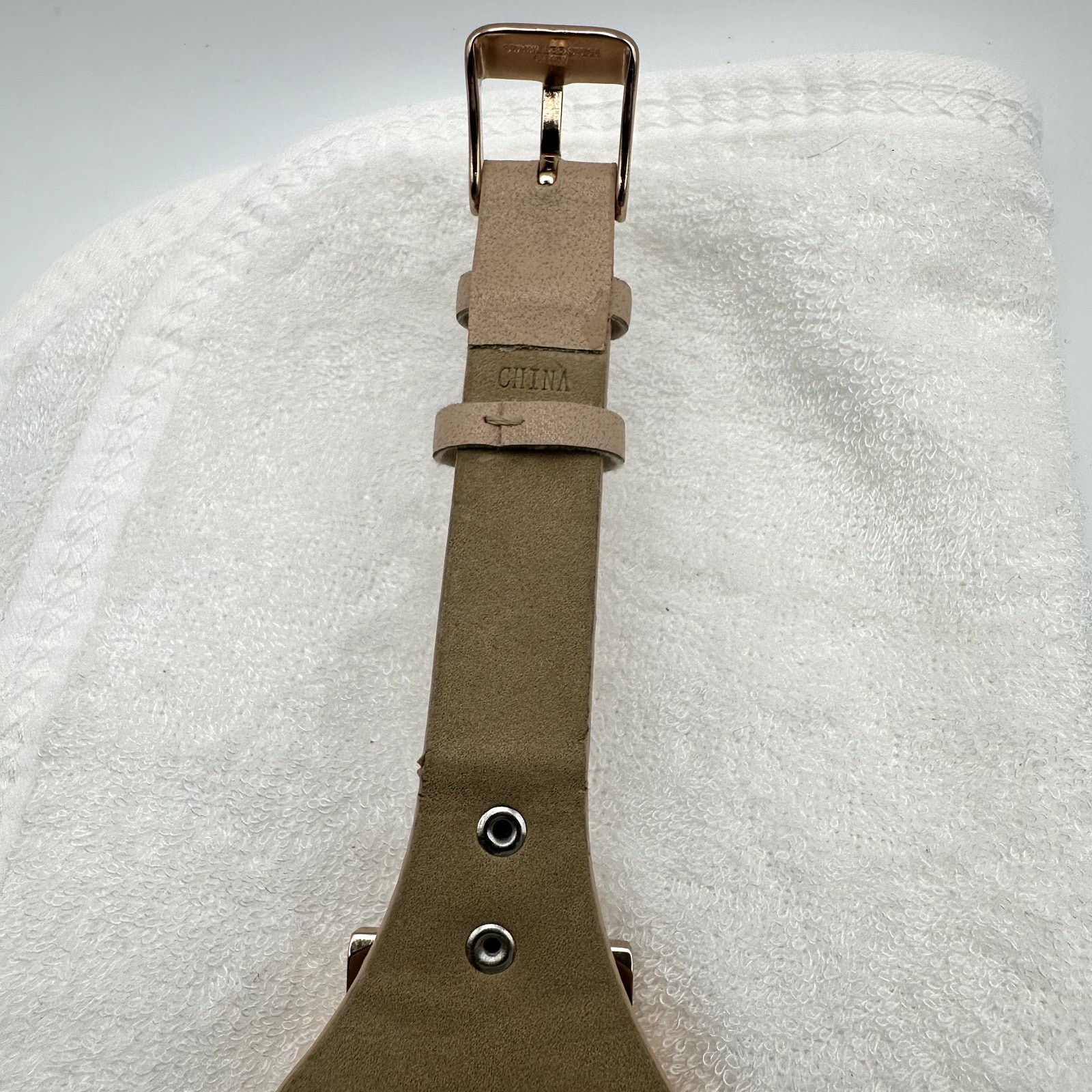 Rose Gold Tone Beige Strap Quartz Watch Women’s