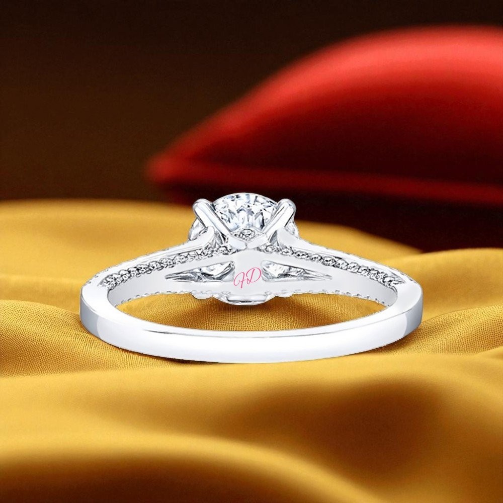 Diamond Ring Wedding Gold Lab Grown Round Cut 14k White IGI Womens 1.36 Carat