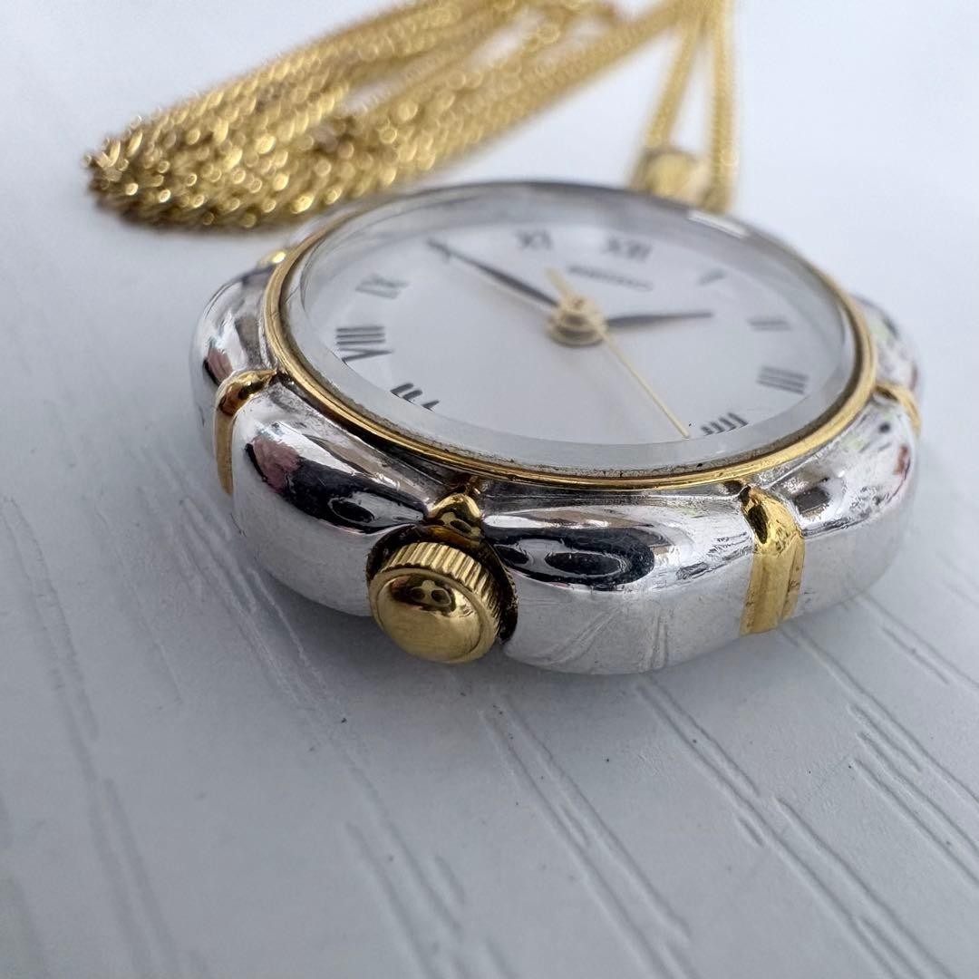 [Excellent Condition] SEIKO Necklace Watch/Pocket Watch 61cm