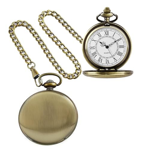 Smooth Pocket Watch Alloy Steel Quartz Roman/Arabic Numerals with 37cm CF1004