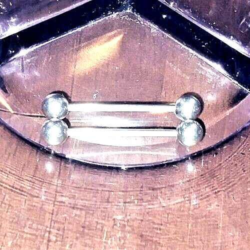 BARBELL PAIR, GAUGE 14 x 25 x 6 MM BODY PIERCING JEWELRY SURGICAL STEEL 316L NEW