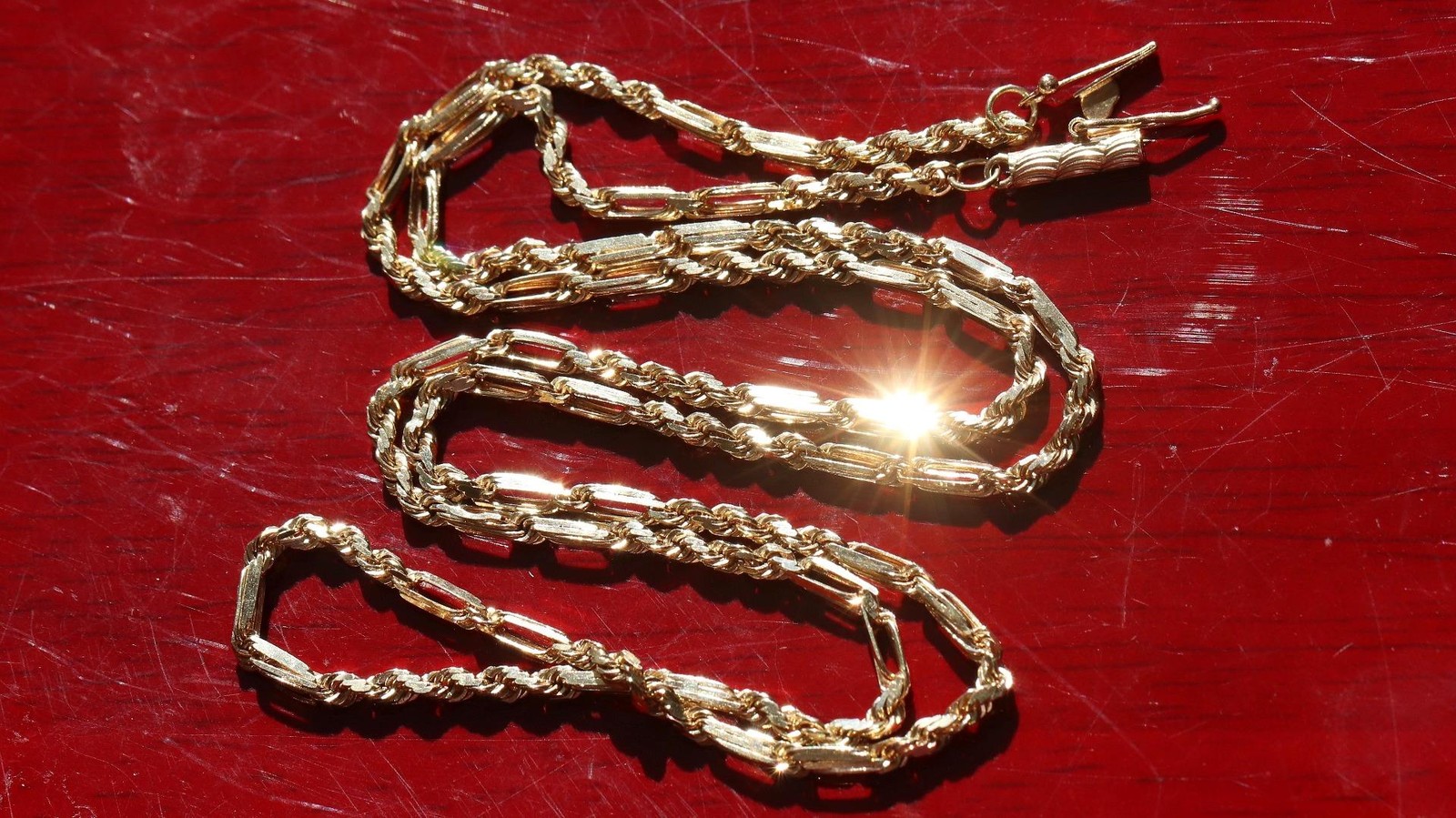 14k yellow gold necklace 20.0″ Figarope chain vintage 7.90gr N3637 Fortunoff