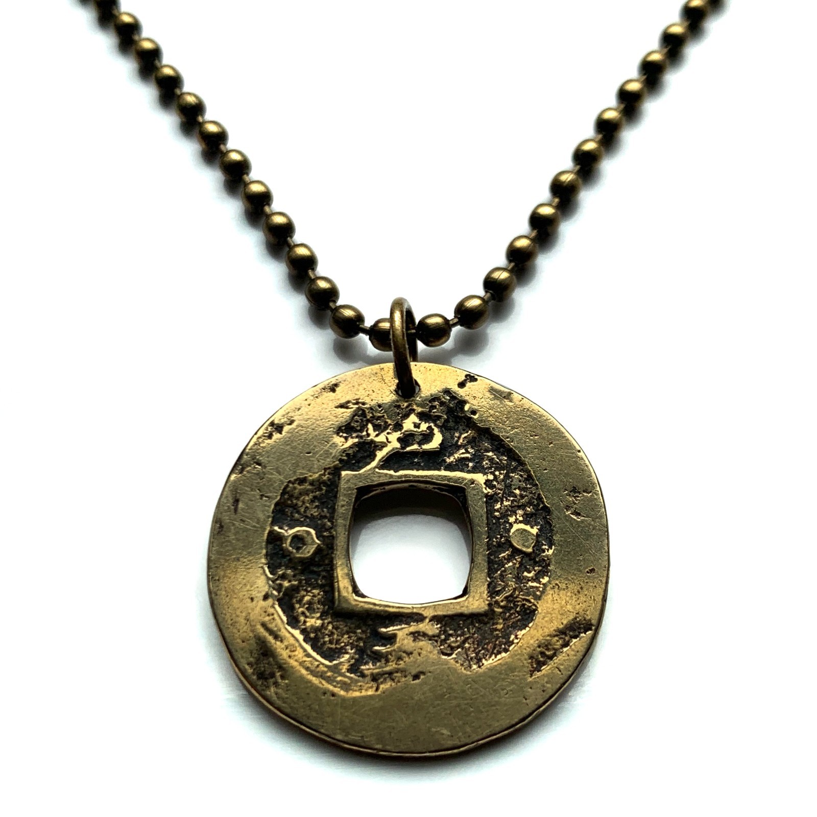 antique! 1742 Korea 1 Mun cash coin pendant Yeopjeon Sangpyeong Tongbo n002173b