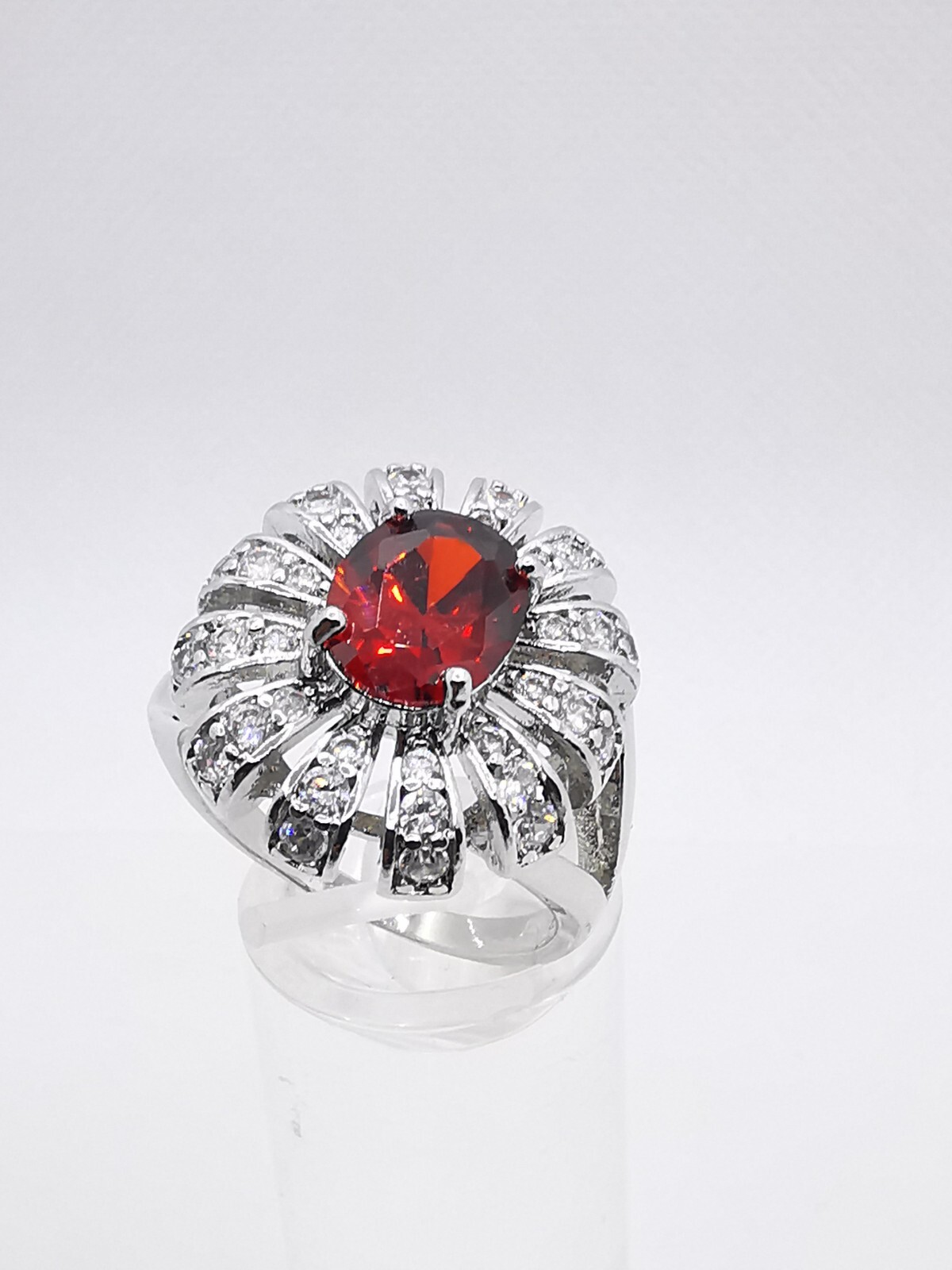 Ladies Ring Ruby Gemstone Sterling Silver Handmade, MINT!