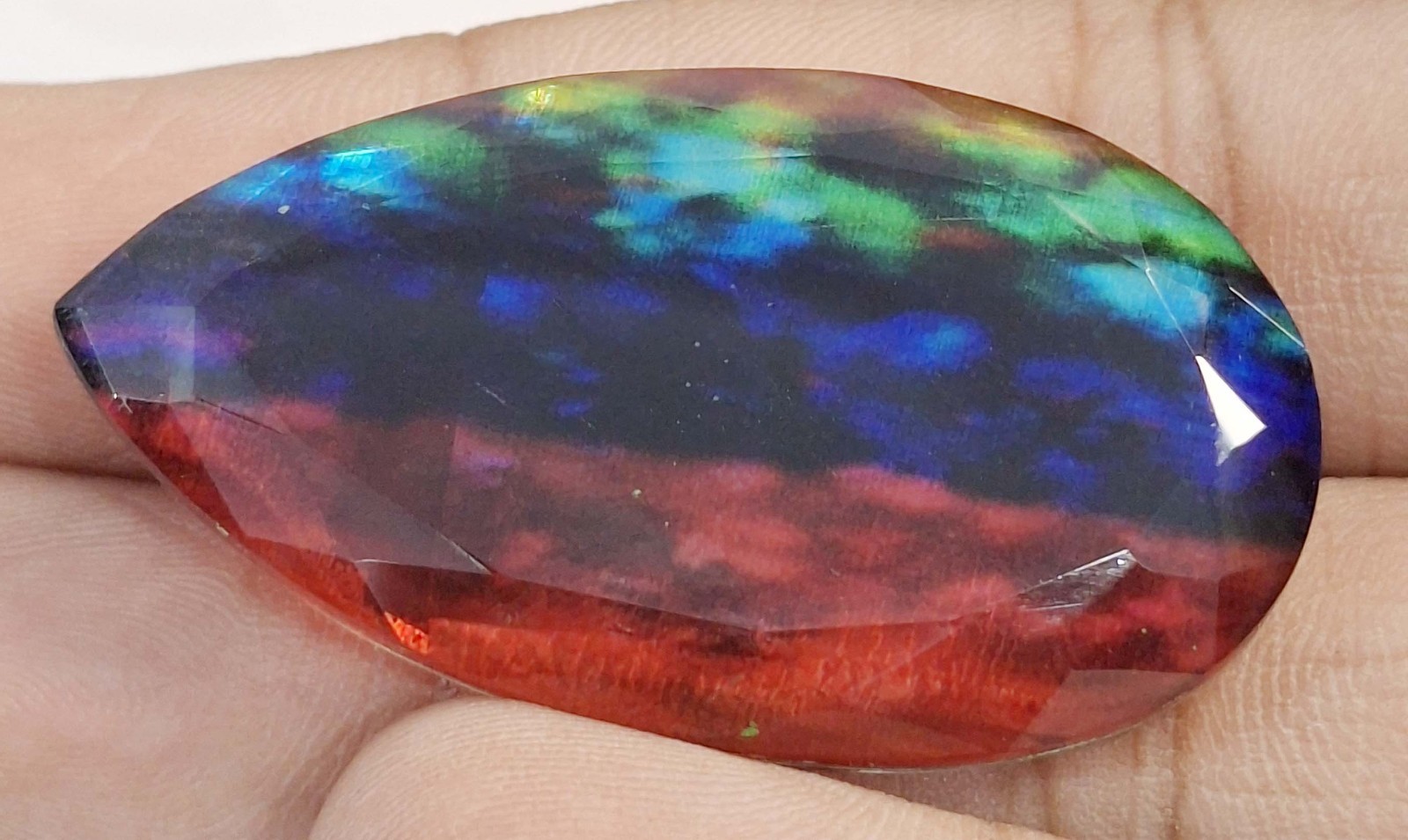 58-60 Ct Awesome Doublet Ammolite Pear Cut Natural Loose Gemstone RK1027
