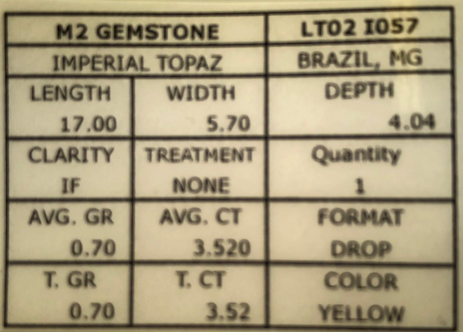 Imperial Topaz 3.52 Ct Clarity IF Pear Cut Natural Golden Brazil I057