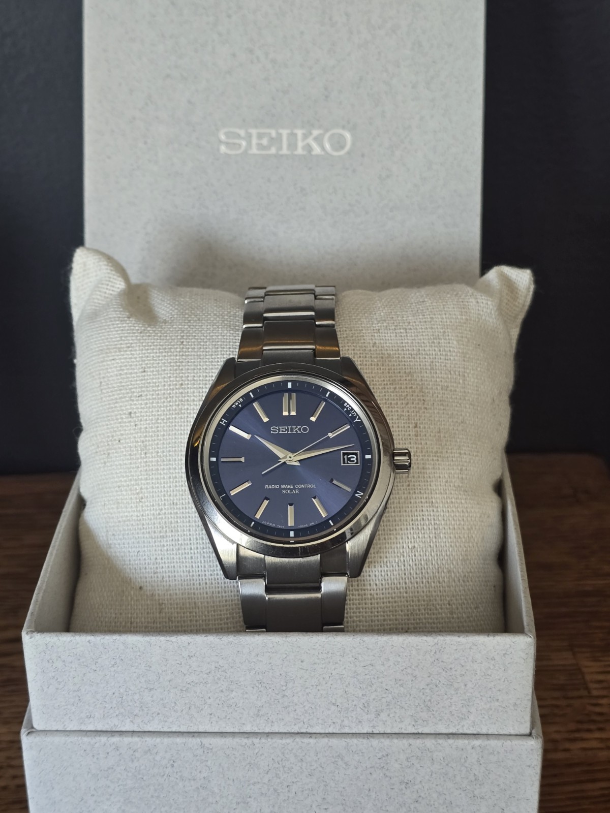 Seiko Brightz SAGZ081 JDM Solar Radio Titanium Blue Dial 39mm – US Seller