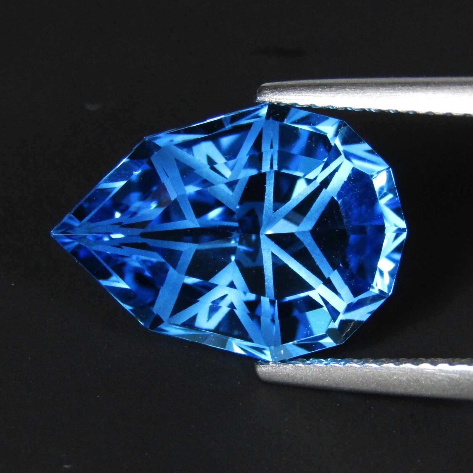 8.05Cts Sparkling Natural Swiss Blue Topaz Pear Custom Cut Loose Brazil Gemstone