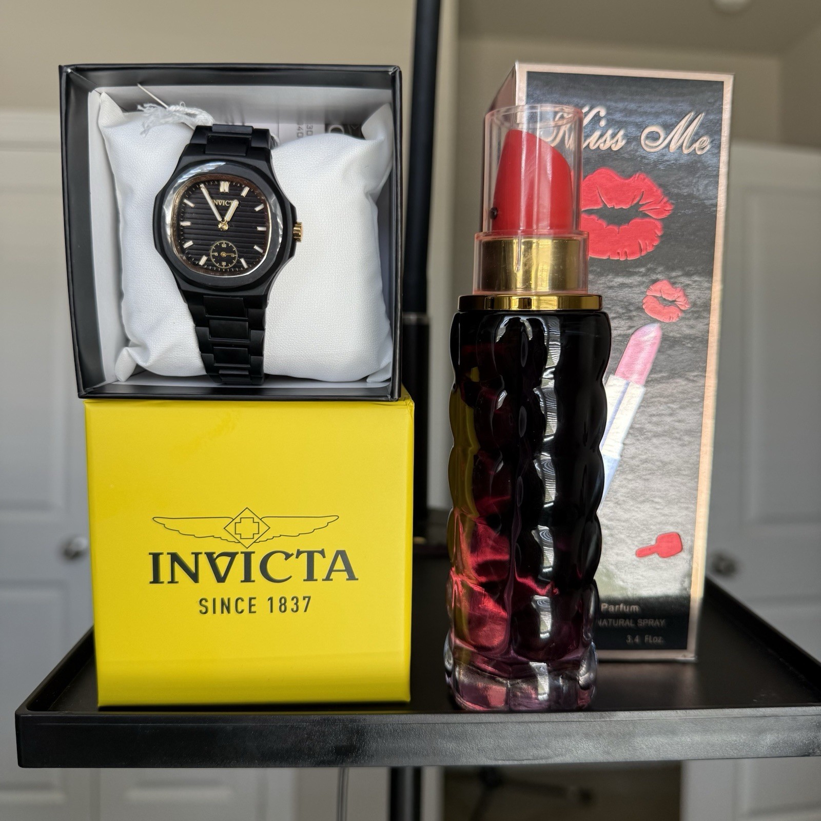 Invicta Women’s Quartz Analog Black/Gold Dial Black Metal Bracelet w/ Box