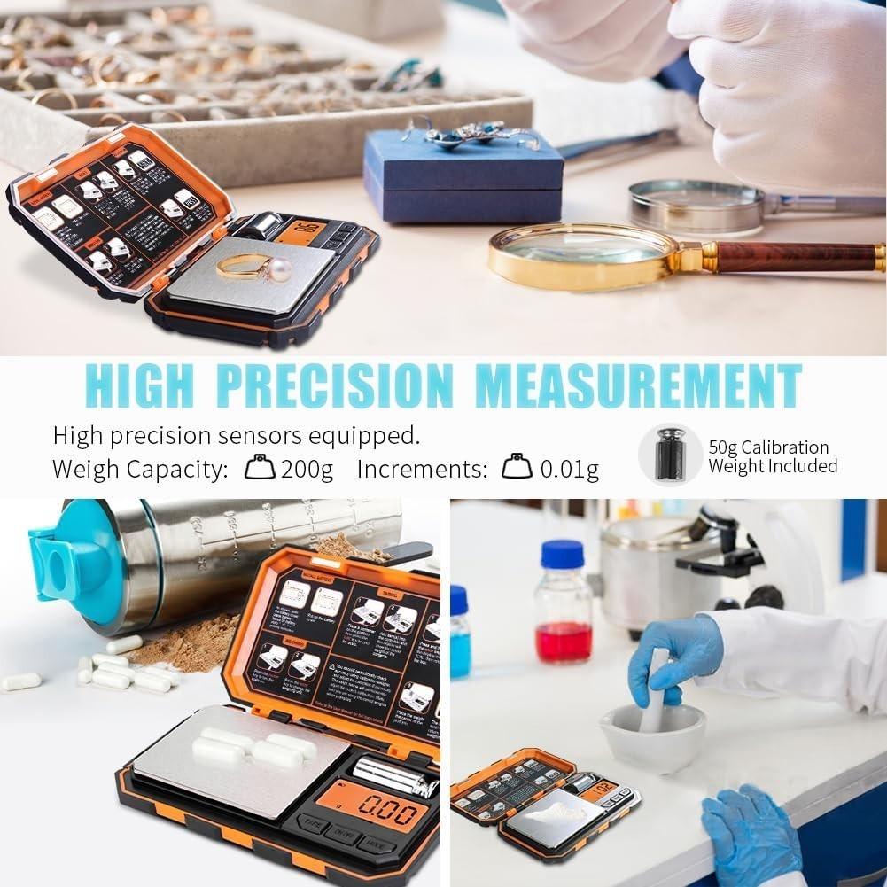 Versatile Digital Scale 200g for Herbs, Meds, and Jewelry with Tare Function