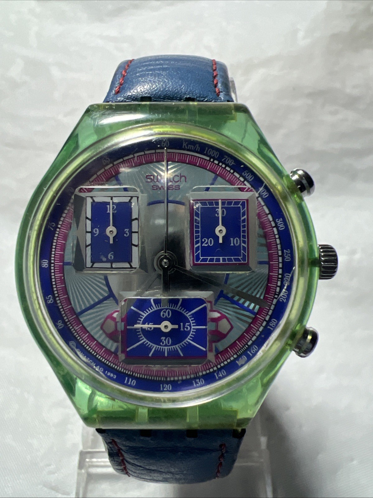 Swatch SWISS Choreograph,(ECHODECO) SCN112,37mm, joyful Purple& Green Dial Motif