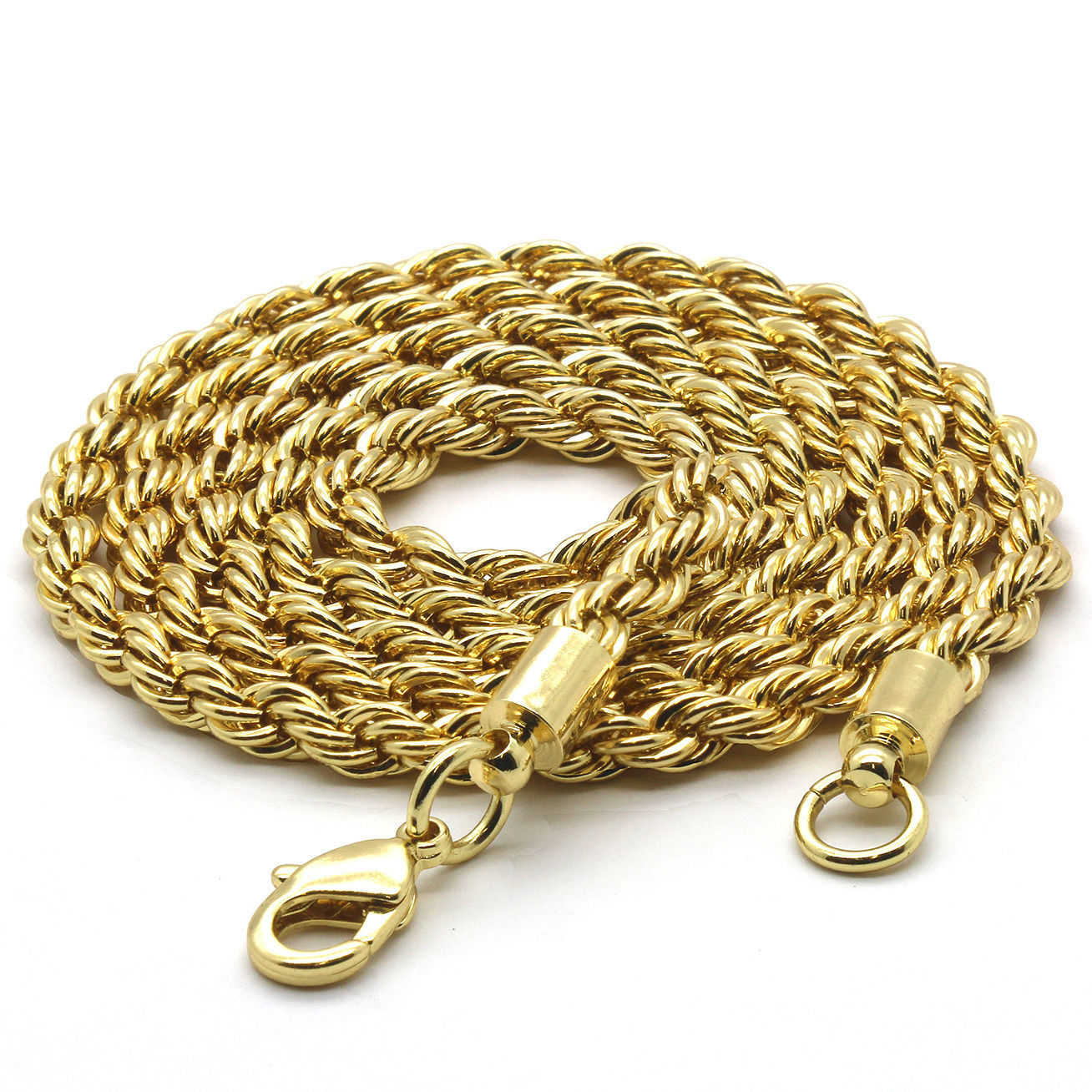Men’s 14K Gold Plated Lion Hip-Hop 4mm/24″ Rope Chain With pendant